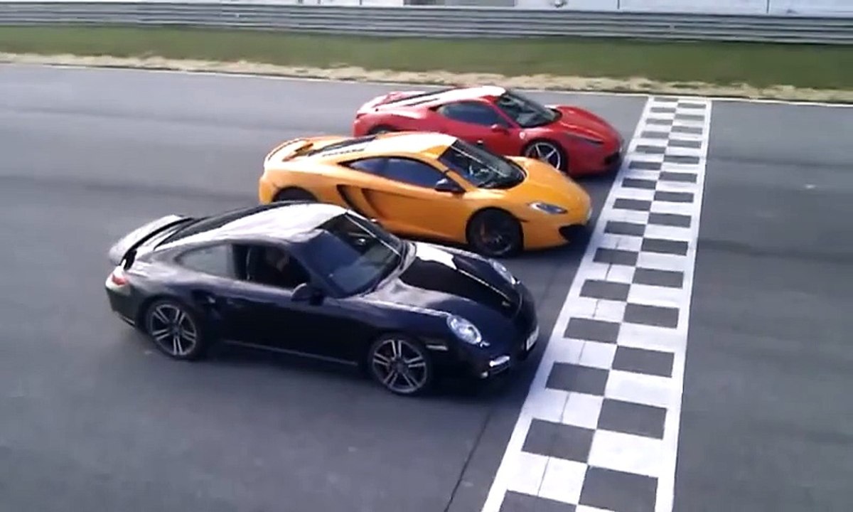 McLaren MP4-12C VS Ferrari 458 Italia VS Porsche 997 Turbo MkII[1]