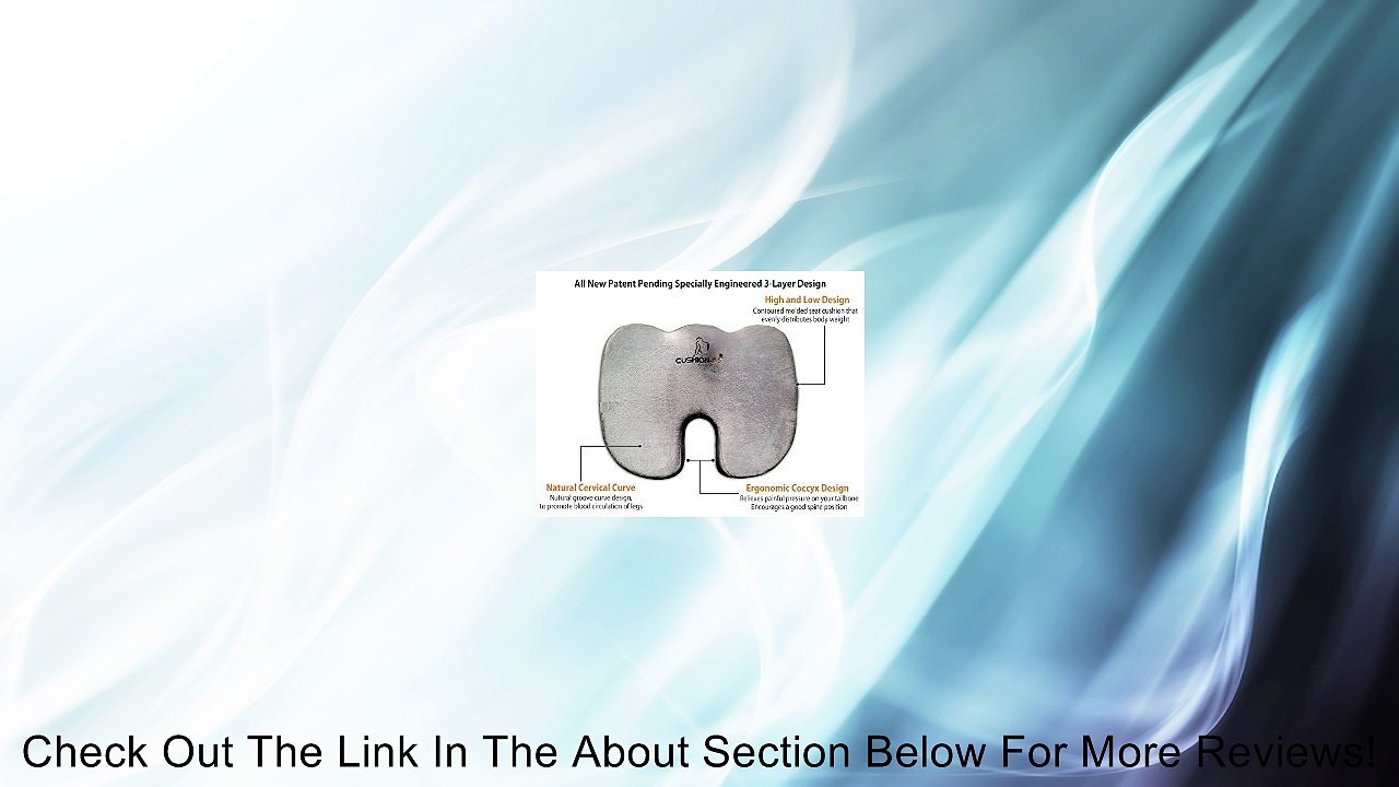 Cushion-Rx Patent Pending Premium 3-layer Memory Foam Seat Cushion with Cooling Gel Review