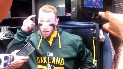 Oakland's Brett Lawrie on Royals' Kelvin Herrera throwing at him