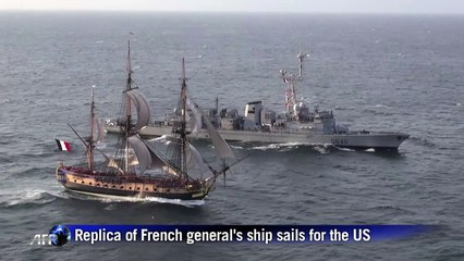 Replica of French general's historic ship sails for the US