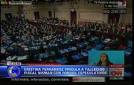 Cristina Fernández vincula a fallecido fiscal Nisman con fondos especulativos