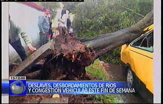 Deslaves, desbordamientos de ríos y congestión vehicular este fin de semana