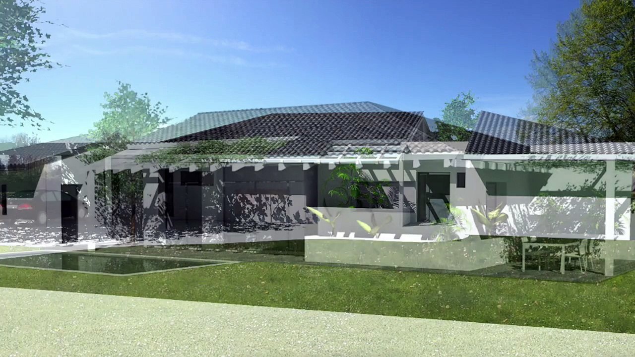 Maison contemporaine à tuiles noires tarbes