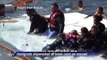 Immigrants shipwrecked off the coast of Rhodes