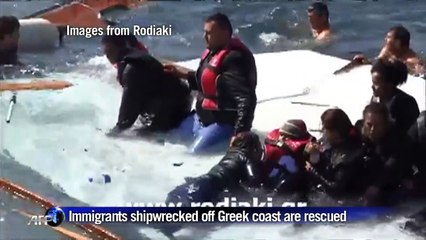Immigrants shipwrecked off the coast of Rhodes