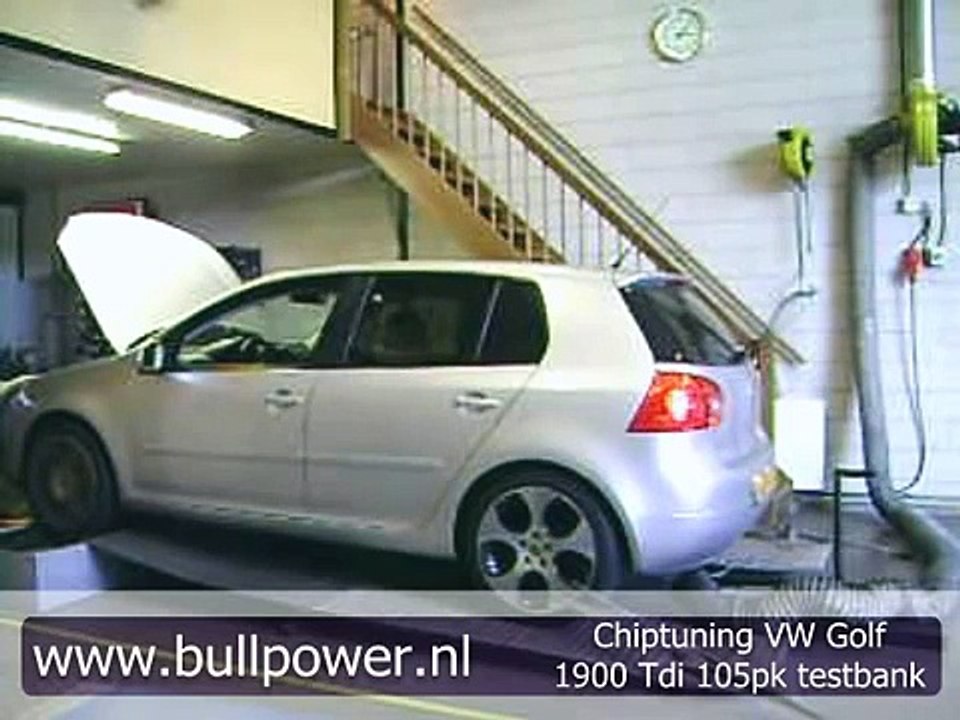 Chiptuning Volkswagen Golf 5 1900 tdi 105pk Testbank Bullpower