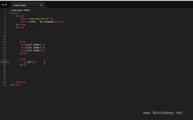 HTML unordered list in urdu_hindi with RK academy
