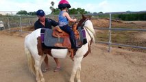 Kings Victory Farms: 4 year old Samantha riding Zoomie.