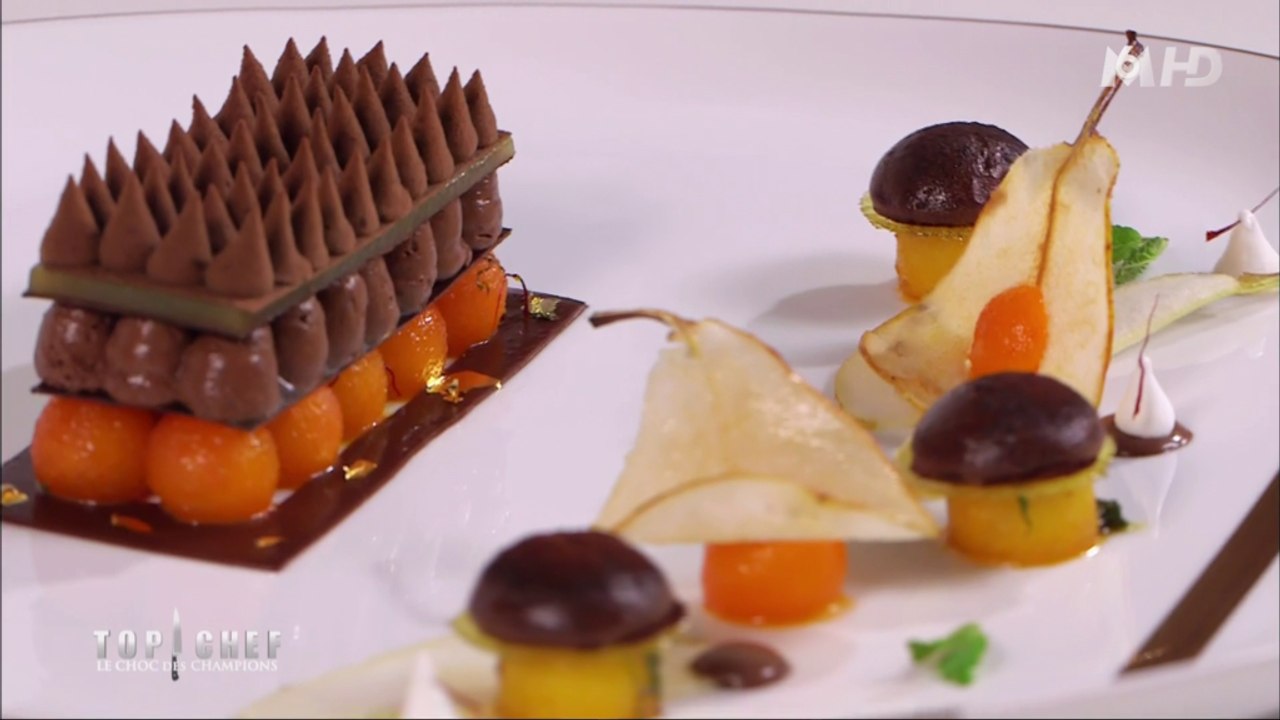 Le mille-feuille poire chocolat d'Arnaud Donckele