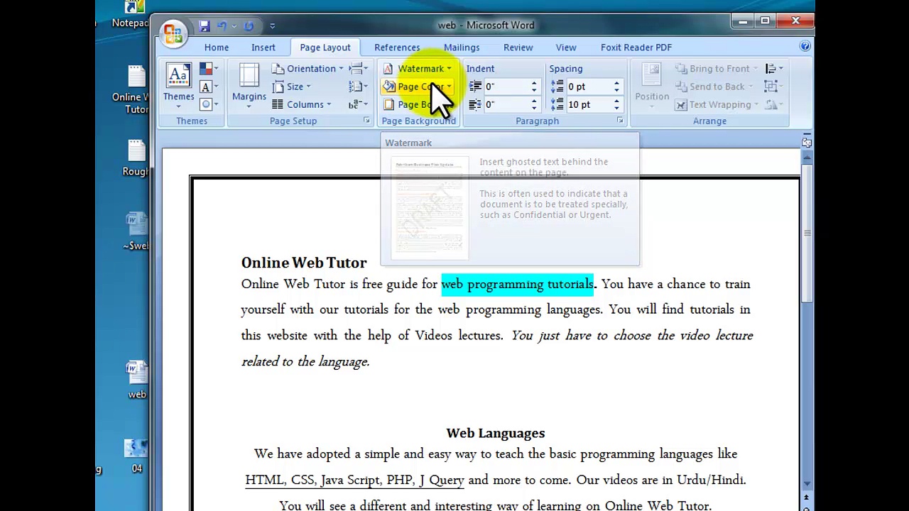 MS Word 2010 Training in Urdu and Hindi
