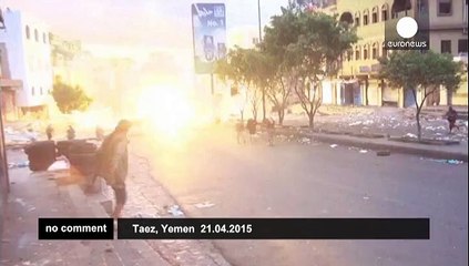 War scene in Taiz, Yemen