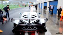 Lamborghini Veneno on track - Accelerations, Powerslides and Start Up