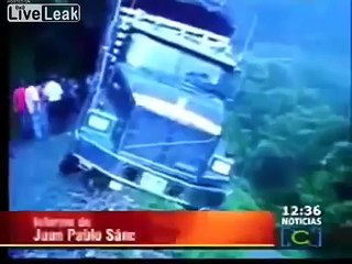 Truck fall's off the most dangerous road in the world