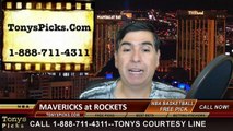 NBA Playoff Free Pick Game 2 Houston Rockets vs. Dallas Mavericks Odds Prediction Preview 4-21-2015