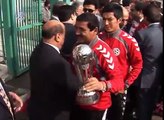 استقبال رئیس جمهور کرزی از تیم ملی فوتبال افغانستان در میدان هوائی کابل