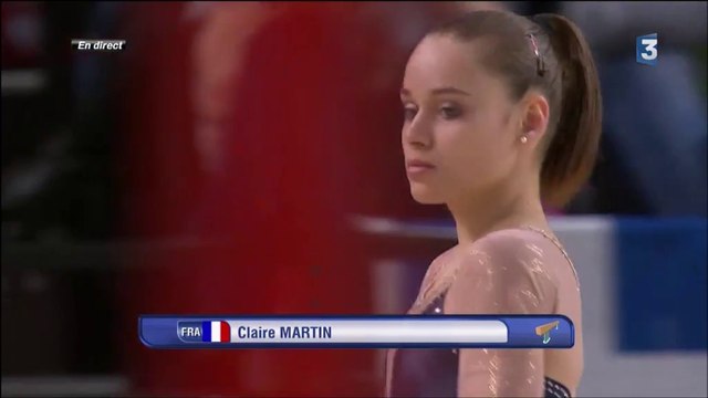 ChE gymnastique artistique 2015 - finales par appareil, 19 avril, poutre (Claire Martin) et réactions (aussi Augis après la barre fixe)