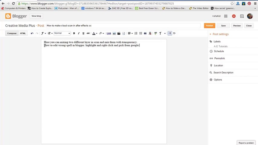 how to edit wrong spell in blogger vid2