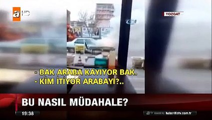 Bu nasıl otomobil söndürme Yozgat'ta yanan arabayı söndürme komedisi
