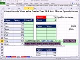 Excel Magic Trick 893: Extract & Sort Records When Value Greater Than 75: Filter or Formula