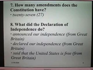 Examen de Ciudadanía Americana 1. Preguntas 1-25