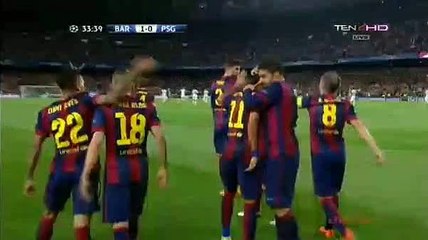 Barcelona vs PSG 2-0 Neymar second goal 21.04.2015