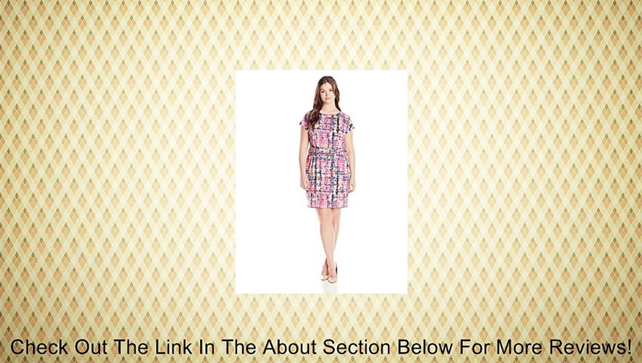 Ellen Tracy Women's Plus-Size Cap Sleeve Printed Gathered Waist Dress Review