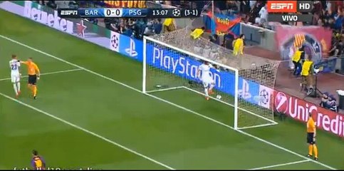 Neymar 1:0 - FC Barcelona ( 4-1 ) Paris Saint-Germain  21/04/2015