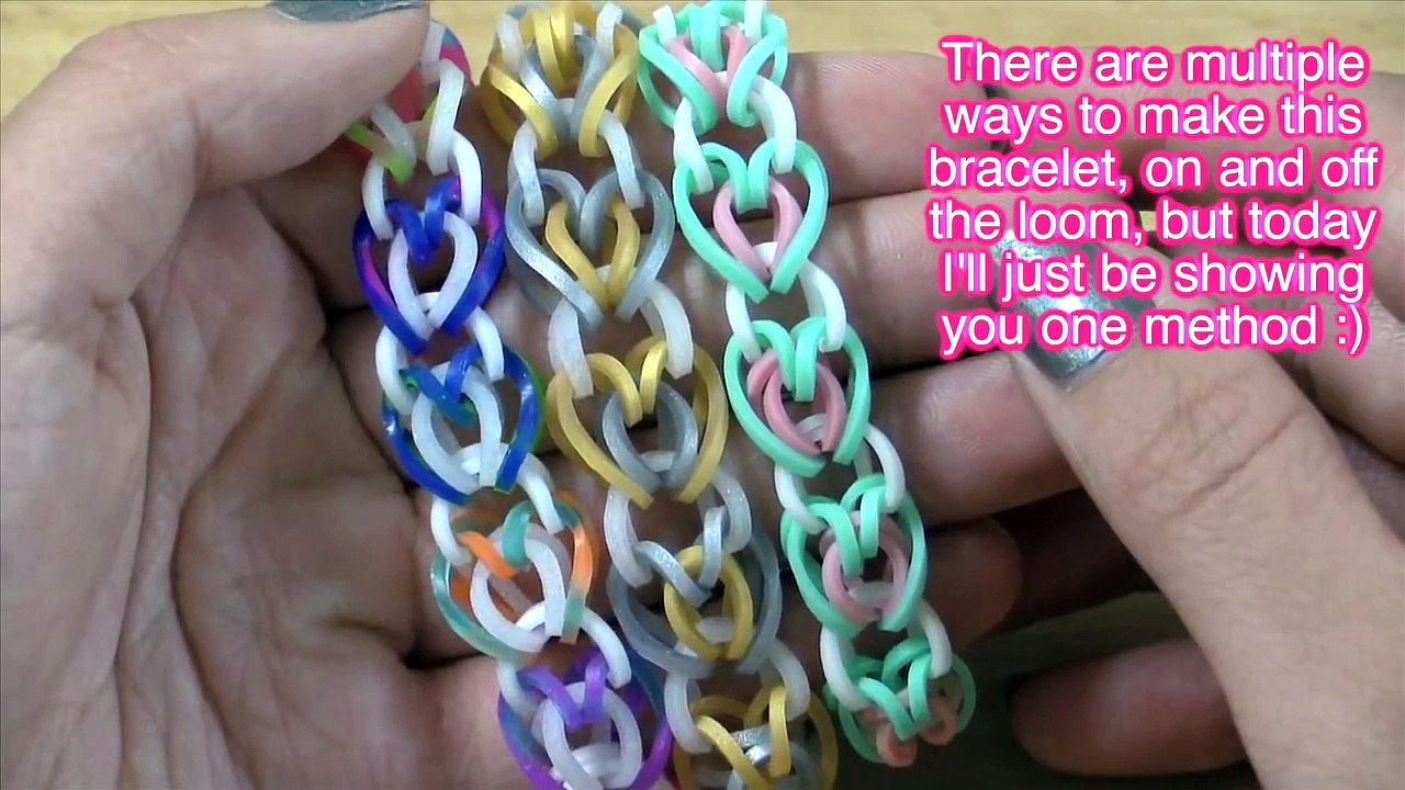 NEW Heart Link Rainbow Loom Bracelet Tutorial | How To
