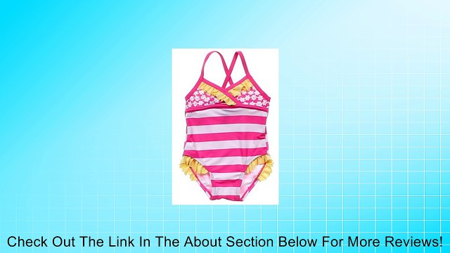 Baby Girls One Piece Ruffle Swimsuit Pink Stripes - UPF 50 Protection Review
