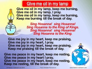 Give Me Oil In My Lamp - Chorus - hebron-outreach.com