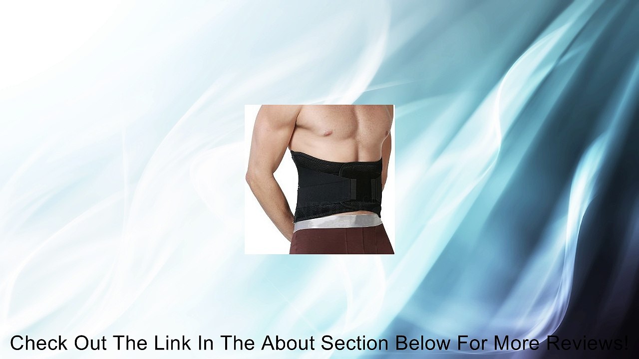 Adjustable Deluxe Double Pull Lumbar Brace / Lower Back Belt, Pain Relief, Breathable Material - WIDE Back Support - Black Color Review