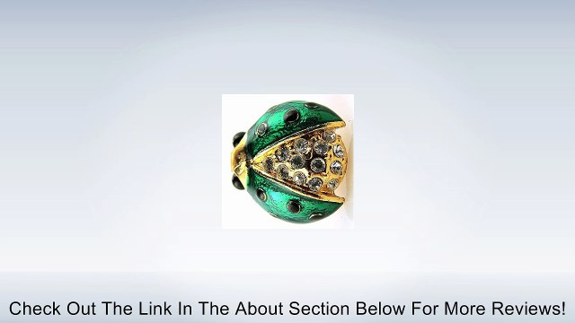 Green Enamel & Crystal Beetle Bug Tie Tack Hat Lapel Pin Review