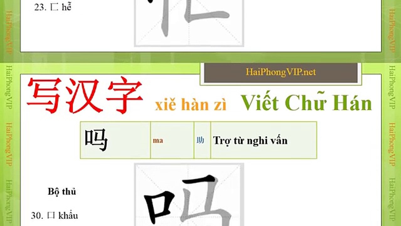 Giáo trình hán Ngữ Bài 2 phần 1