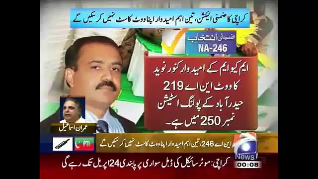 Geo News Headlines 22 April 2015_ Updates of NA 246 Karachi Elections