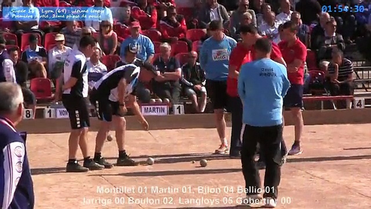 1ère partie, seconde phase du Super 16 masculin, Sport Boules, Lyon 2015