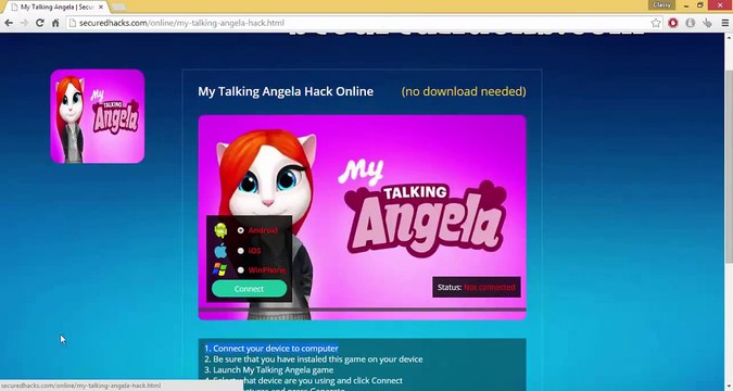 My Talking Angela Hack Online || iOS & Android || Unlimited Gems and Coins || 2015 Exploit