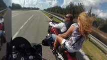 Yamaha R1 superbike motorcycle off-road at Florida Everglades
