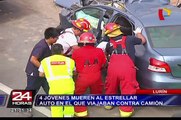 Choque de auto contra camión deja cuatro muertos en Lurín