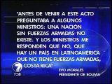 Presidente de Bolivia dice que Costa Rica sí tiene ejército