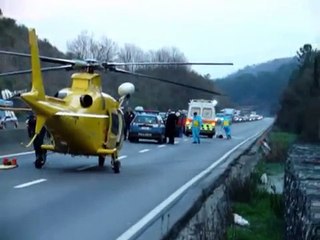 Incidente stradale con elisoccorso