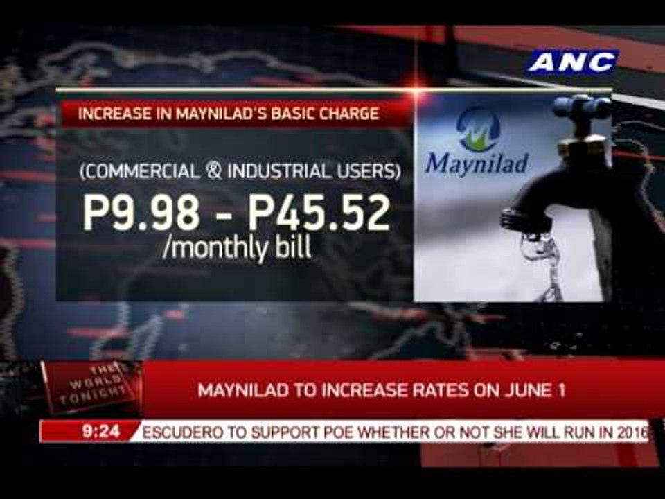 Maynilad to increase rates on June 1
