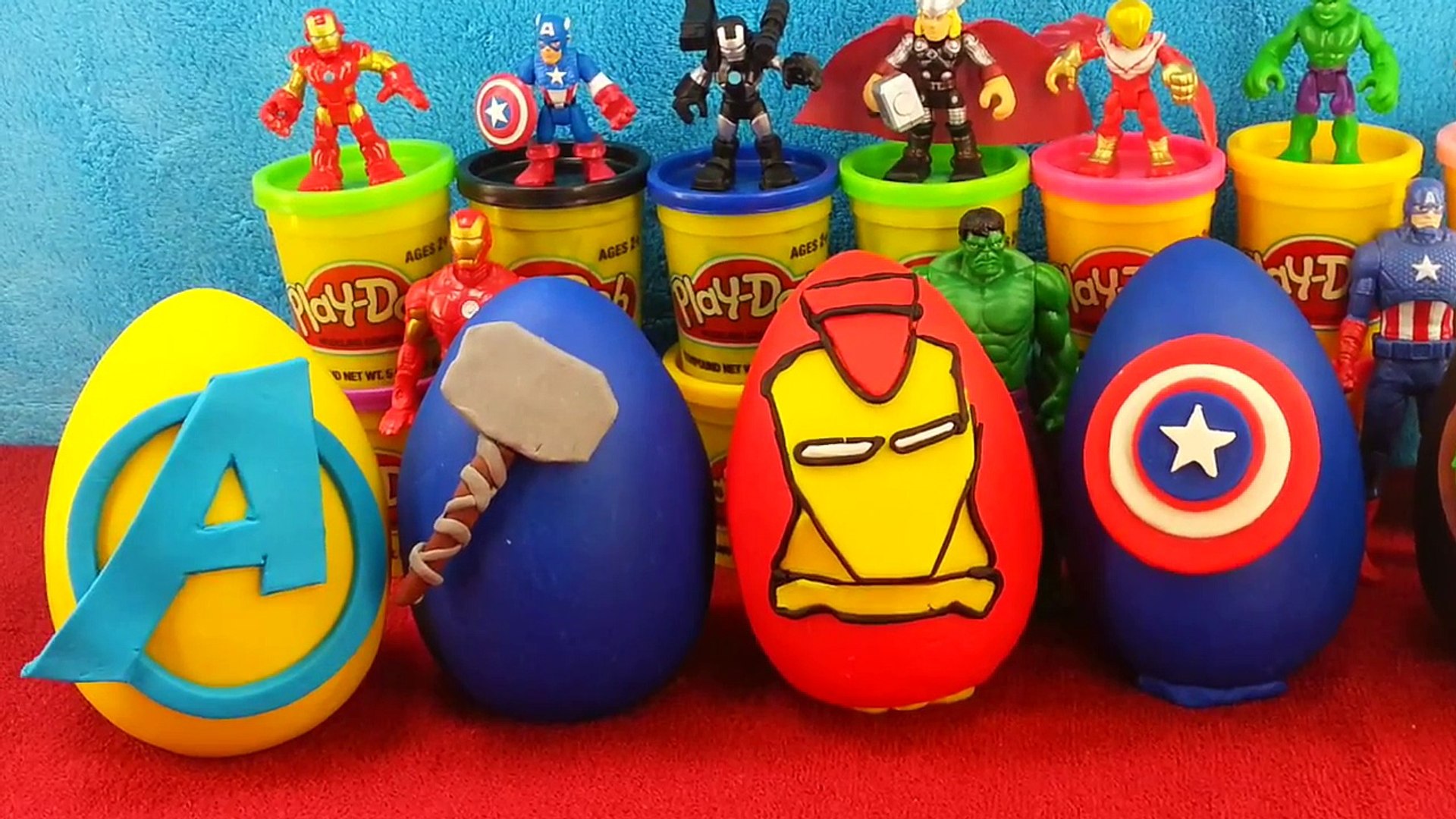 avengers play doh surprise eggs