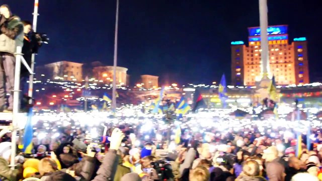 Гимн Украины поет 200 000 человек на #ЕВРОМАЙДАНЕ 14.12.2013 КИЕВ, Майдан Незалежности #Евромайдан