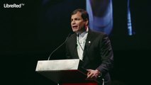 Acto de Rafael Correa en Barcelona