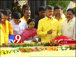 Chandrababu and Bala Krishna pay tributes to NTR