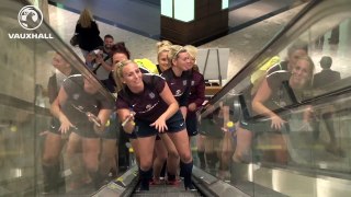 The England Womens team re-enact the Kolo Yaya chant.