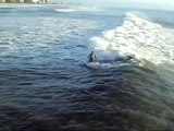 Jacksonville Beach FL Pier - Surfing Hurricane Bill 8-22-09