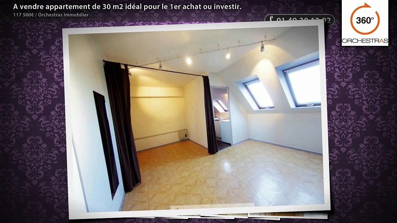A vendre appartement de 30 m2 idéal pour le 1er achat ou investir.
