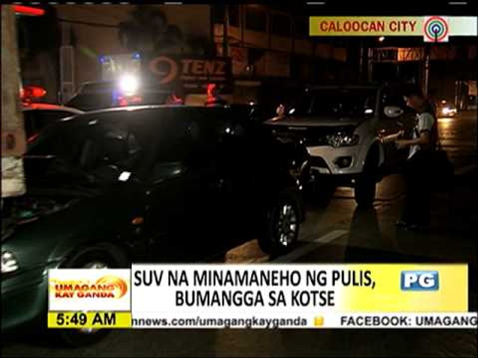 SUV ng lasing na pulis, binangga ang kotse ng TV reporter