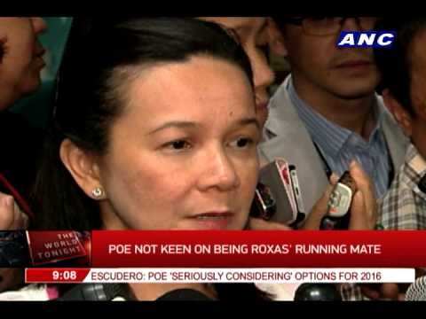 Poe not keen on being Roxas' running mate